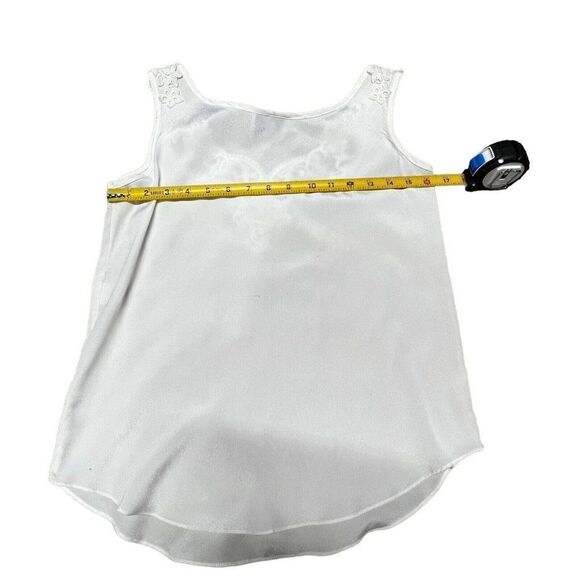 Vintage Sonya Ratau for San Andre Shirt Womens Medium Ivory Sheer Camisole Shell - Picture 5 of 6